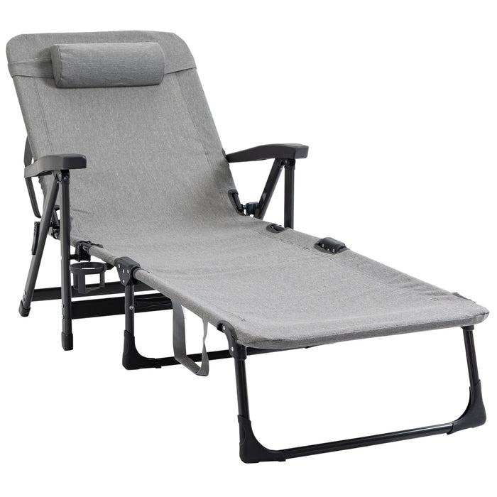 OutSunny Lounge Chair Aluminum, Steel, Sling Fabric 1,590 x 720 x 940 mm Light Grey