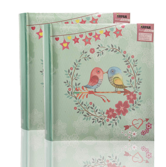 ARPAN Photo Album AL-9768-X2 200 6X4'' Pictures Green Pack of 2