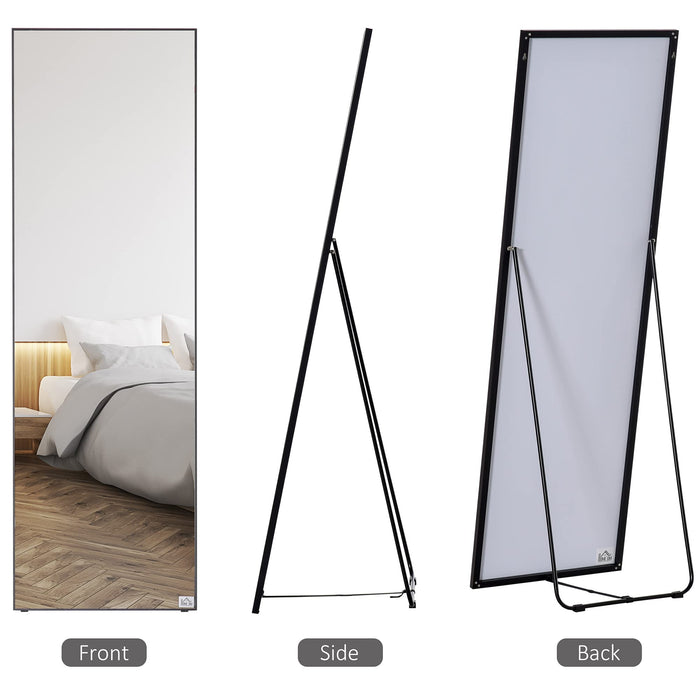 HOMCOM Floor Standing Dressing Mirror Black