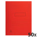 Exacompta 2 Flap Folder 445003E A4 Red Cardboard 24 x 32 cm Pack of 50