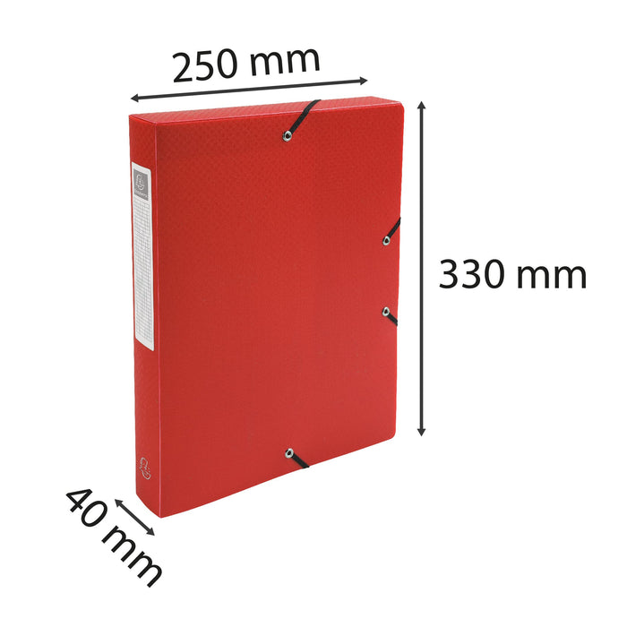 Exacompta Filing Box 59785E A4 Red Polypropylene 25 x 33 cm Pack of 8