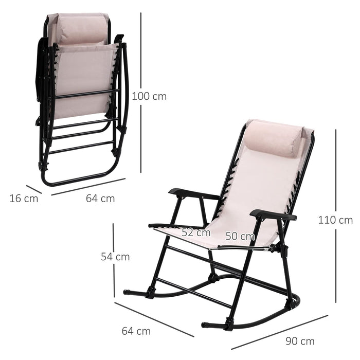 OutSunny Rocking Chair Cream 640 x 1,100 mm