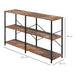 HOMCOM Industrial Wood Rack Steel Brown