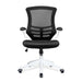 Nautilus Designs Ltd. Designer Medium Back Mesh Chair with White Shell and Folding Arms Black