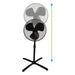 igenix Pedestal Fan Black 70 x 70 x 125 cm