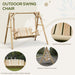 OutSunny 2 Seater Swing Outdoor Bench Natural Wood