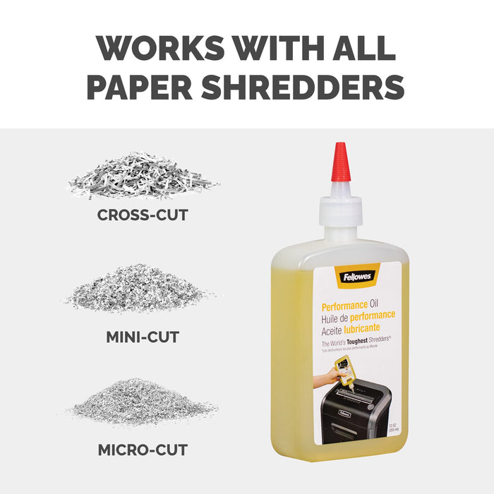 Fellowes Powershred Performance Oil for Fellowes Cross Cut and Micro Cut Shredders 350ml 35250