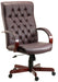 Warwick Antique Style Bonded Leather Faced Executive Office Chair Burgundy - B8501BU