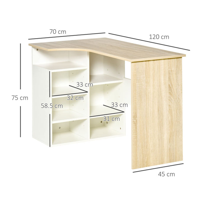 HOMCOM L Shaped Desk White 700 x 750 mm