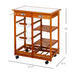 HOMCOM Wooden Kitchen Trolley Cart Drawers, 3 Shelves