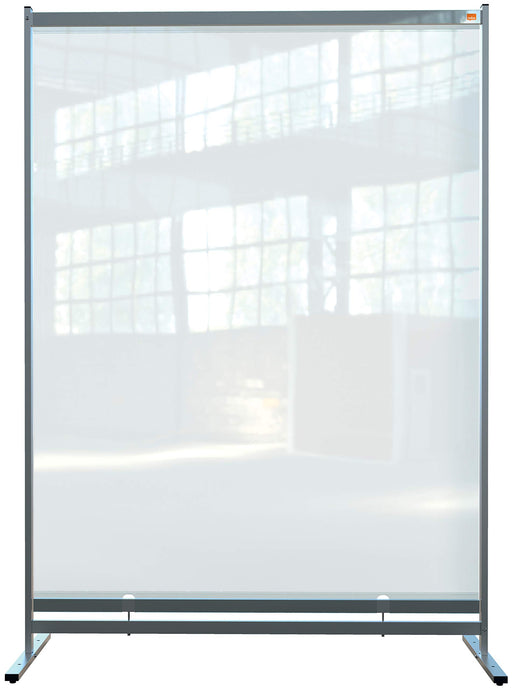 Nobo Freestanding Protective Room Divider Screen Premium Plus 2060 x 1480 x 610mm Metal, PVC Silver