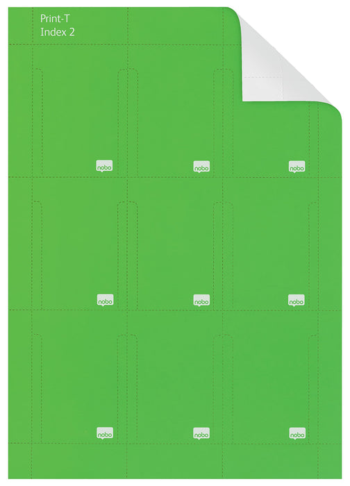 Nobo Size 2 Printable T-Cards Green Pack of 20