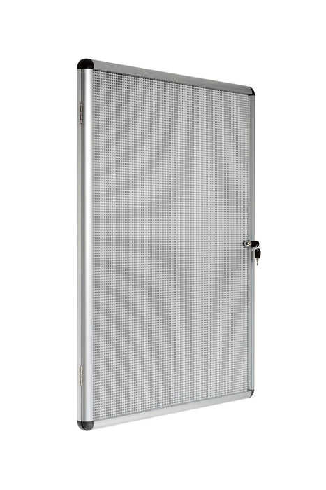 Bi-Office Enclore Indoor Lockable Notice Board Magnetic 9 x A4 Wall Mounted Ceramic, Steel 72 (W) x 98.1 (H) cm Grey