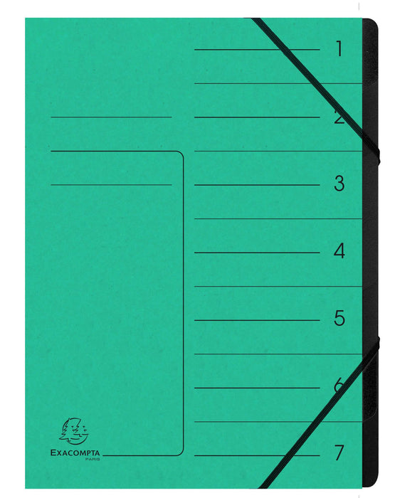 Exacompta Multipart File 541703E A4 Mottled Pressboard Green 24.5 (W) x 0.5 (D) x 32 (H) cm Pack of 10