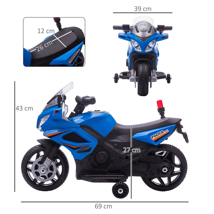 HOMCOM Kids 6V Electric Pedal Motorcycle Ride-On Toy Blue