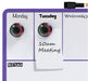 Nobo Mini Wall Mountable Magnetic Whiteboard Weekly Planner 1904048 Lacquered Steel 360 x 140 mm White, Purple