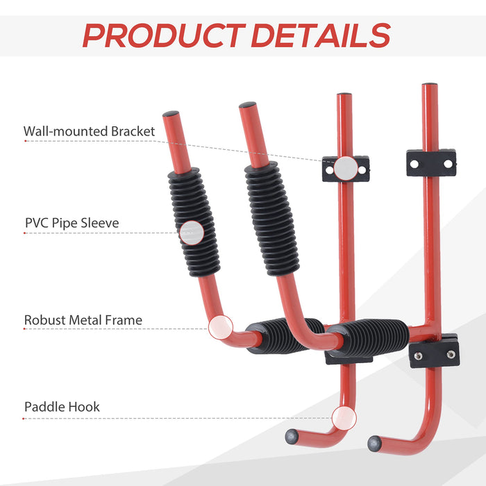 OutSunny Kayak Rack Red 440 x 370 mm