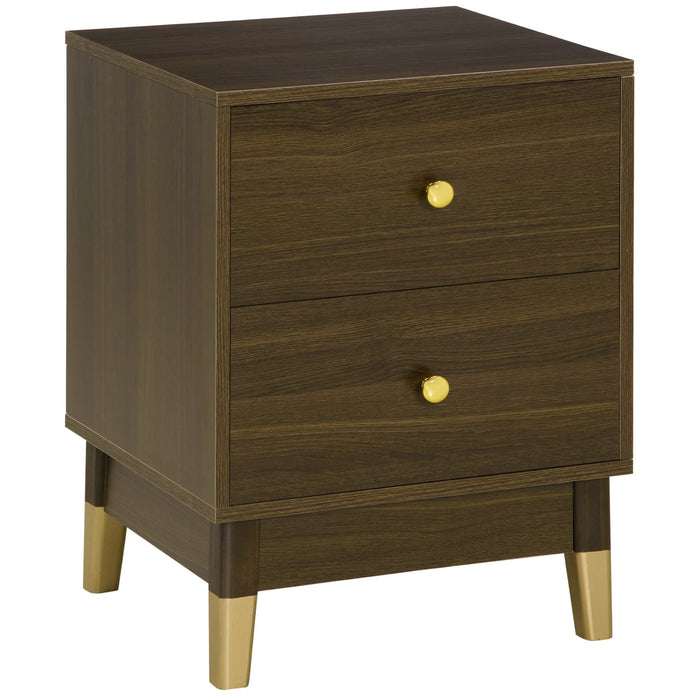 HOMCOM Bedside Table 831-533 Brown 423 (W) x 450 (D) x 580 (H) x 580 - 580 (H) mm