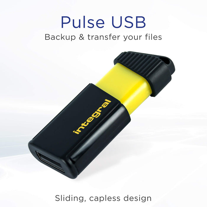 Integral USB 2.0 Flash Drive Pulse 64 GB Black, Yellow