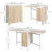 HOMCOM Foldable Dining Table with Storage Shelves Oak and White 1,690 x 620 x 750 mm