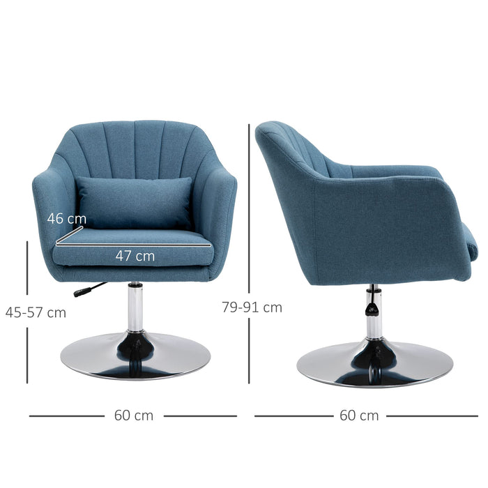 HOMCOM Swivel Chair for Lumbar Support Blue