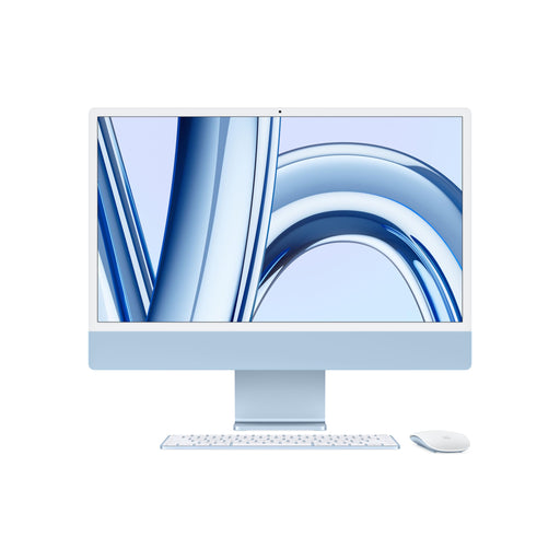 All-in-one 24-inch iMac with Retina 4.5K display - M3 chip with 8 core CPU and 8 core GPU - 8GB RAM - 256GB SSD - Blue - Z197