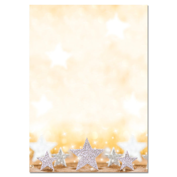 Sigel Christmas Paper A4 90 gsm Silver, Gold Glitter Stars 100 Sheets