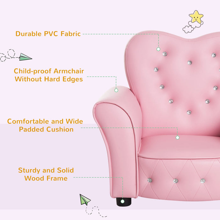 HOMCOM Kids Sofa Pink