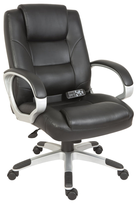 Lumbar Massage Faux Leather Executive Office Chair Black - 6905