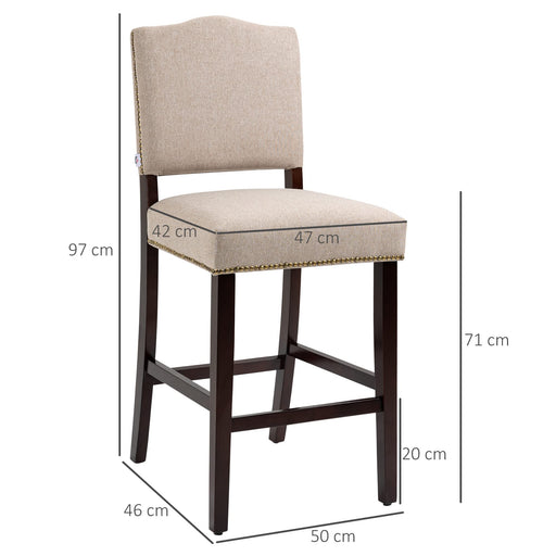 HOMCOM Bar Stool 835-745V70BG Beige