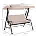 OutSunny 3 Seater Swing Bench Thick Padded Beige