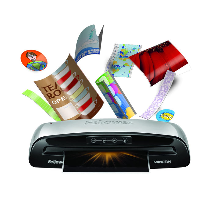 Fellowes Saturn 3i 43.6 x 13.9 x 10.5 cm A4 Laminator 300 mm/min. 125 Microns 1 min warm-up period