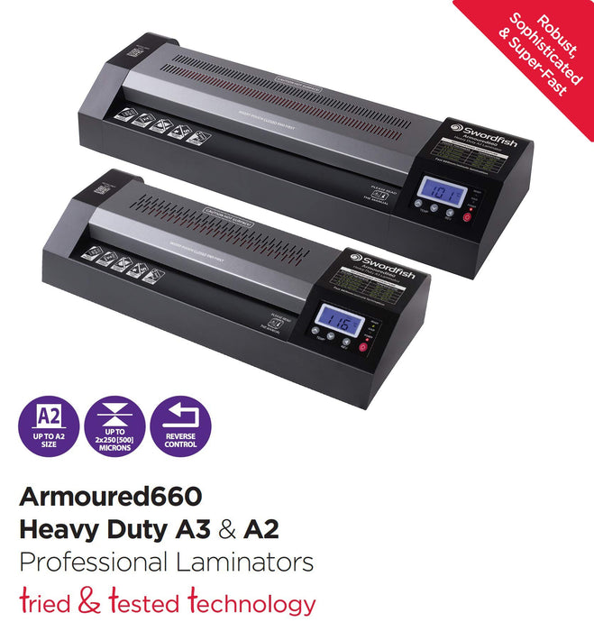 Swordfish Laminator A2 500 Microns Black, Silver