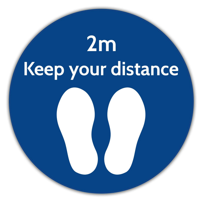 Trodat Floor Sticker Keep your distance Blue, White Vinyl 40 x 40 cm