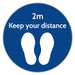 Trodat Floor Sticker Keep your distance Blue, White Vinyl 40 x 40 cm