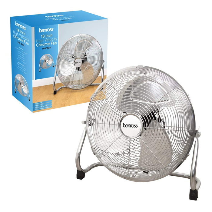 18 Inch High Velocity Tilt Adjustment Chrome Fan - 0110153