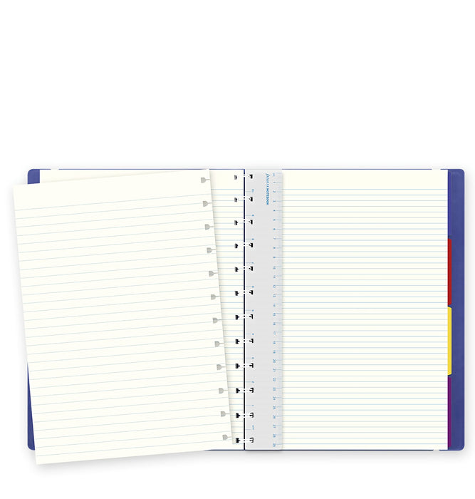 Filofax Notebook 115024 A4 Ruled Twin Wire Faux-leather Soft Cover Blue 56 Pages