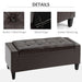 HOMCOM Leather Storage Bench Brown