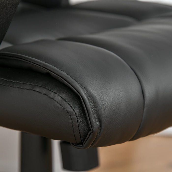 Vinsetto Executive Office Chair Leather with Adjustable Height Black