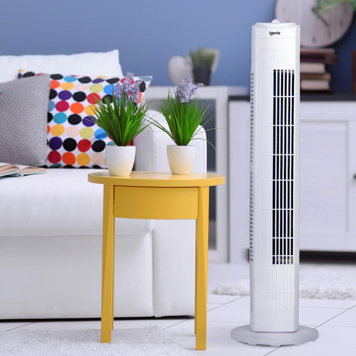 igenix Tower Fan 45 W 29 inch White 1 Speed Settings