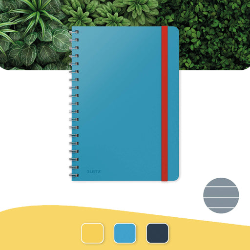 Leitz Cosy B5 Wirebound Notebook 4527 Soft Touch Ruled Blue 160 Pages