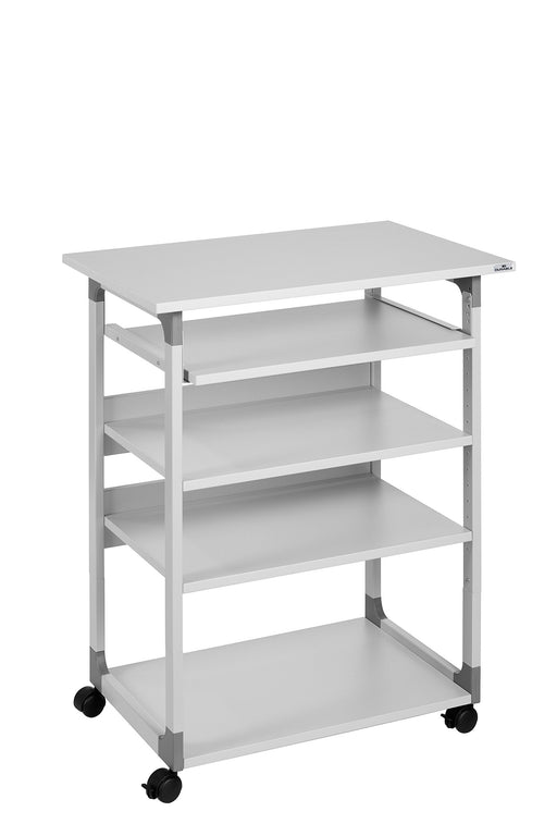 Durable SYSTEM PC Workstation Trolley 75 Variable Height Grey - 372010