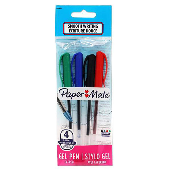 Papermate Jiffy Gel Pen 0.5 mm Needlepoint Assorted Pack of 4