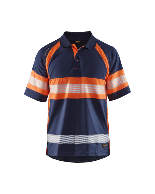 BLÅKLÄDER Polo Shirt 33381051 PL (Polyester) Navy Blue, Orange Size XL