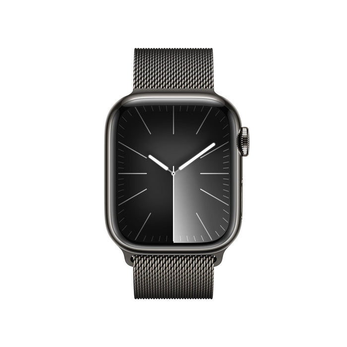 Apple Watch Series 9 (GPS + Cellular) - 41 mm - graphite stainless steel - smart watch with milanese loop - 64 GB - Wi-Fi, LTE, UWB, Bluetooth - 4G - 42.3 g