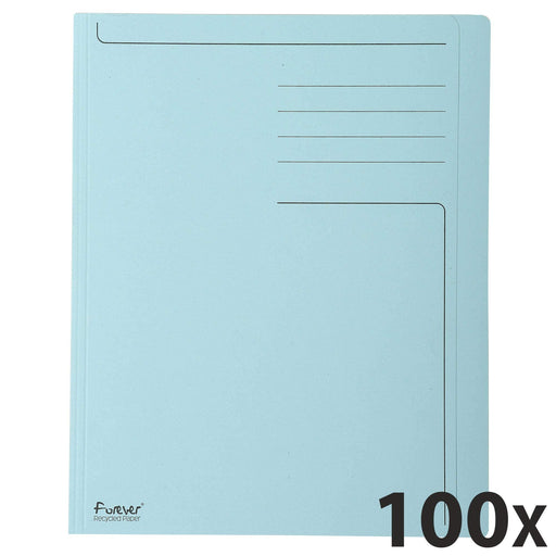 Exacompta Forever Square Cut Folder A4 Blue Manila Recycled 100% 280 gsm Pack of 100