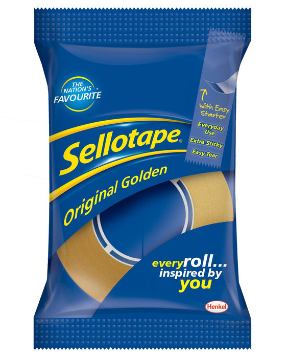 Sellotape Original Golden Tape 18mm x 33m Transparent 8 Rolls