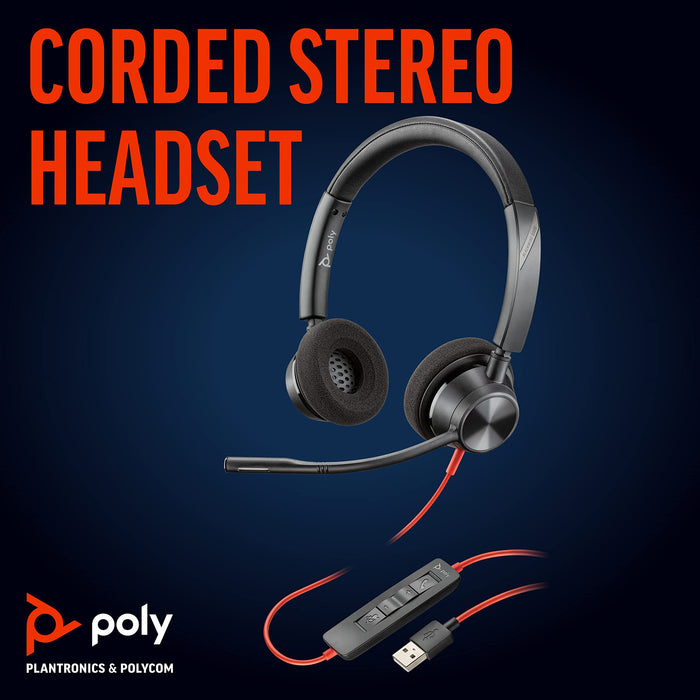 Poly Blackwire 3320 USB-A Wired Stereo Headset