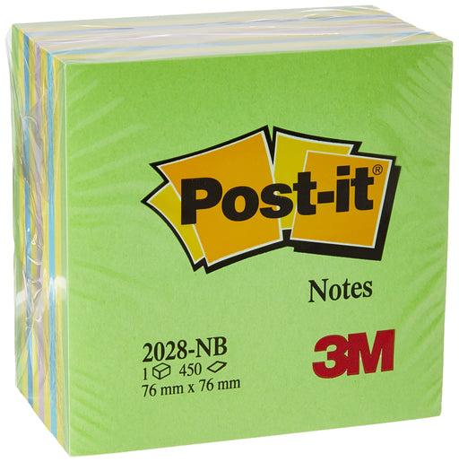 Post-it Sticky Notes Cube 76 x 76 mm Assorted 450 Sheets