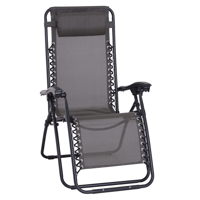 OutSunny Lounge Chair Zero Gravity Grey